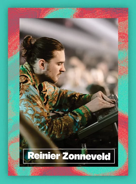 Photo of Reinier Zonneveld on a turquoise and blue swirling background